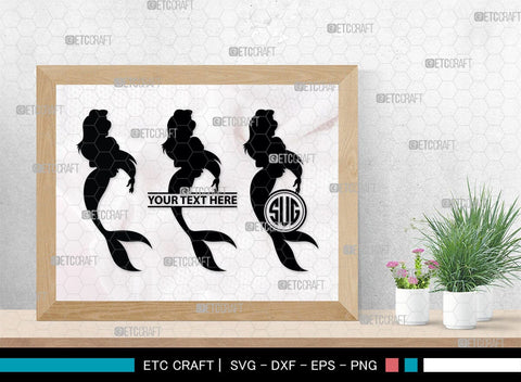 Little Mermaid Monogram, Little Mermaid Silhouette, Little Mermaid SVG, Mermaid Svg, Sea Animal Svg, SB00378 SVG ETC Craft 