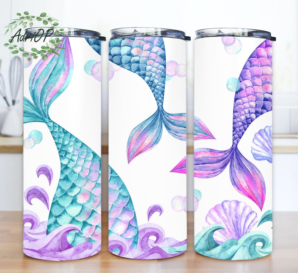 Little Mermaid tumbler design, 20 oz skinny tumbler design, sublimation  image, tumbler wrap, Little Mermaid cup, Little Mermaid sublimation