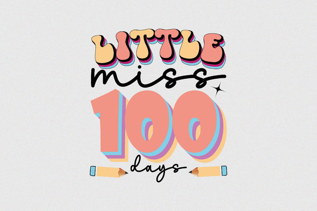 Little Miss 100 Days Sublimation SVGArt 