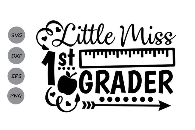 Little Miss 1st Grade| Back To School SVG Cutting Files SVG CosmosFineArt 
