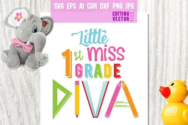 Little Miss 1st Grade Diva SVG SVG VectorSVGdesign 