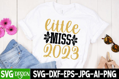 Little Miss 2023 SVG Cut File, New Year SVG Cut File SVG BlackCatsMedia 