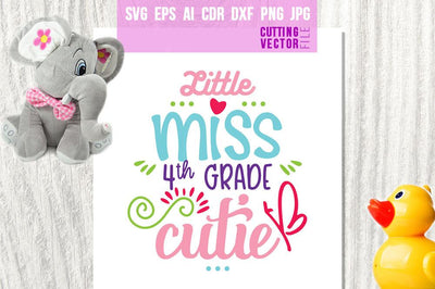 Little Miss 4th Grade Cutie SVG SVG VectorSVGdesign 
