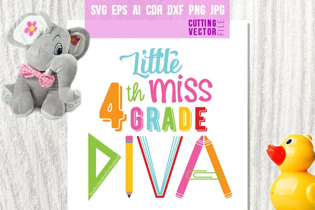 Little Miss 4th Grade Diva SVG SVG VectorSVGdesign 