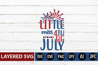 little miss 4th of July SVG cute file SVG Blessedprint 