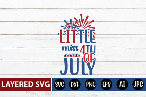 little miss 4th of July SVG cute file SVG Blessedprint 