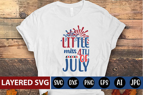 little miss 4th of July SVG cute file SVG Blessedprint 