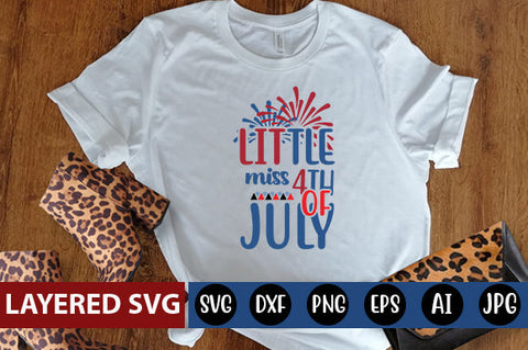 little miss 4th of July SVG cute file SVG Blessedprint 