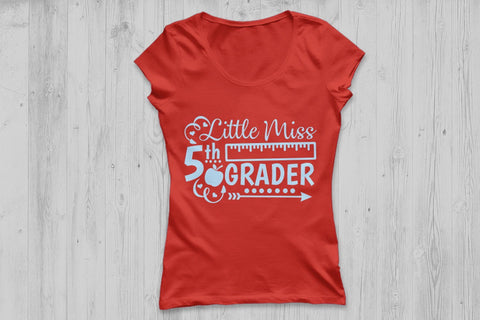 Little Miss 5th Grade| Back To School SVG Cutting Files SVG CosmosFineArt 