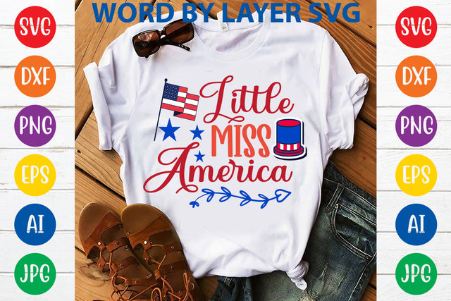 Little Miss America, 4th Of July SVG Design SVG Rafiqul20606 