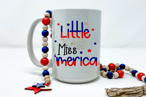 Little Miss America Patriotic Sublimation I July 4 PNG Sublimation Happy Printables Club 