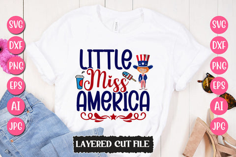 Little Miss America SVG Cut File SVG Newmockups 