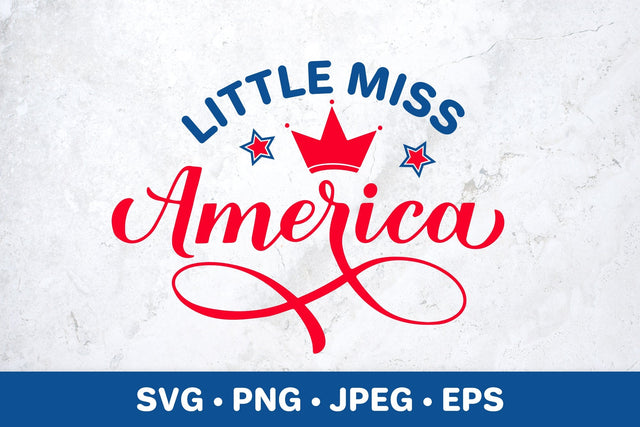 Little miss America SVG. Funny 4th of July quote for kids SVG LaBelezoka 