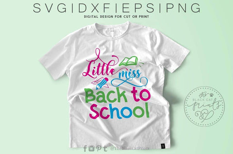 Little miss Back to school cut file SVG TheBlackCatPrints 