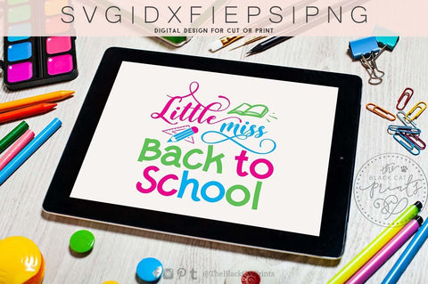 Little miss Back to school cut file SVG TheBlackCatPrints 