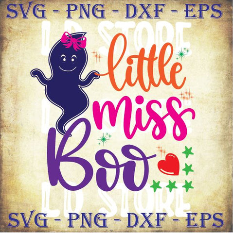 Little Miss Boo - Halloween SVG PNG DXF EPS Cut Files SVG Artstoredigital 