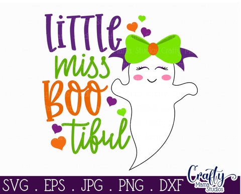 Little Miss Bootiful - Halloween Ghost SVG Crafty Mama Studios 