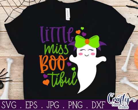 Little Miss Bootiful - Halloween Ghost SVG Crafty Mama Studios 