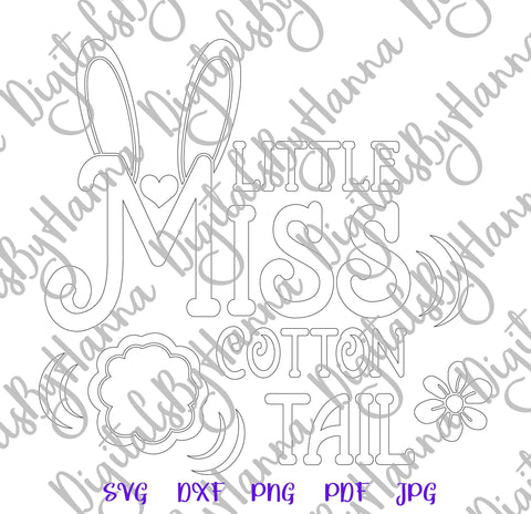 Little Miss Cotton Tail Happy Easter Baby Girl Print & Cut SVG Digitals by Hanna 