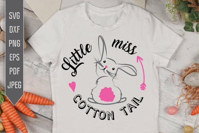 Little Miss Cotton Tail Svg. Girl Easter Svg. Easter Bunny Svg. Rabbit Svg. Cute Easter Design. Easter Shirt Svg. Cricut, Silhouette SVG Mint And Beer Creations 