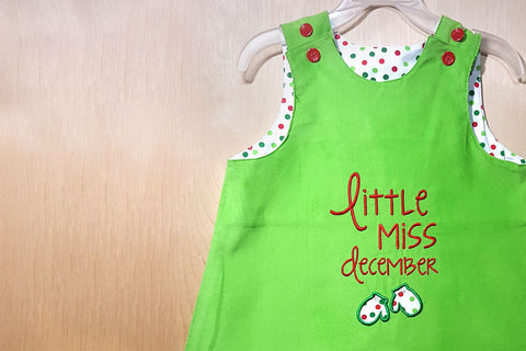 Little Miss December Mittens Applique Embroidery Embroidery/Applique Designed by Geeks 