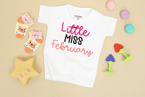 Little Miss February I Kids Valentines SVG I Baby Valentine SVG SVG Happy Printables Club 