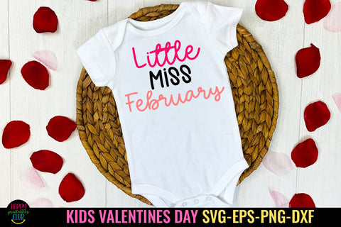 Little Miss February I Kids Valentines SVG I Baby Valentine SVG SVG Happy Printables Club 