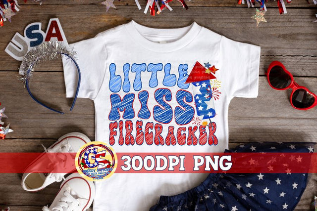 Little Miss Firecracker PNG Sublimation Greedy Stitches 