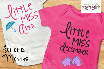 Little Miss First Year Applique Embroidery Bundle Embroidery/Applique Designed by Geeks 