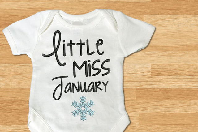 Little Miss January Snowflake Embroidery Embroidery/Applique Designed by Geeks 