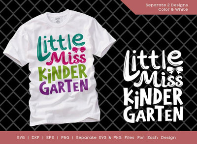 Little Miss Kindergarten SVG Cut File | Back To School Svg | Girls Svg | 1st Day of School Svg | T-shirt Design SVG ETC Craft 