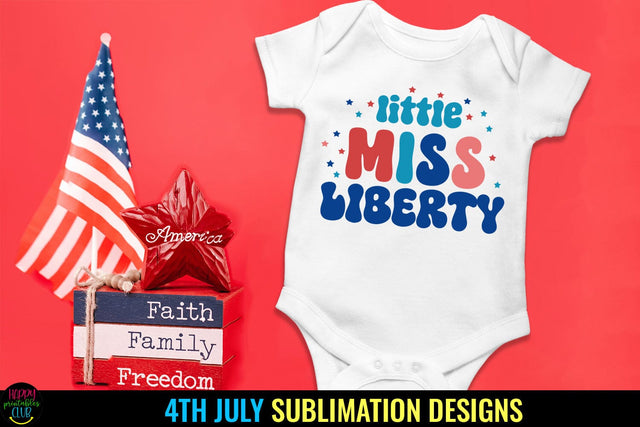 Little Miss Liberty I Kids 4th of July Sublimation I July 4 Sublimation Happy Printables Club 