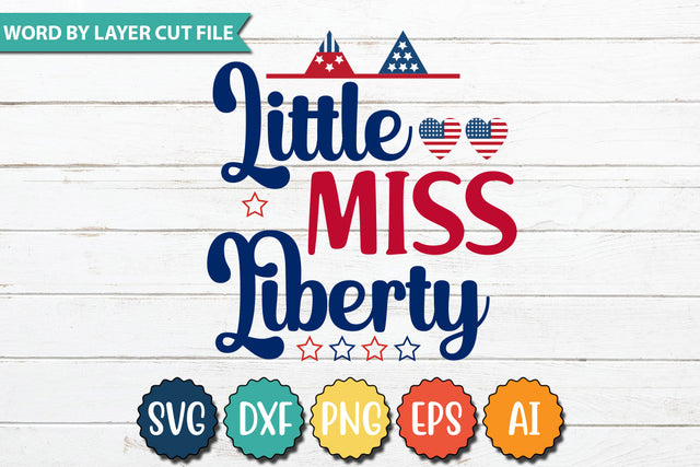 Little Miss Liberty SVG Cut File,SVGs,quotes-and-sayings,food-drink,mini-bundles,print-cut,on-sale,Clipart Clip Art Sublimation or Vinyl Shirt Design SVG DesignPlante 503 