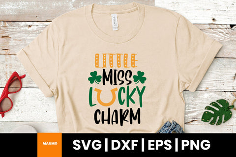 Little Miss lucky charm St Patrick’s day svg quote SVG Maumo Designs 