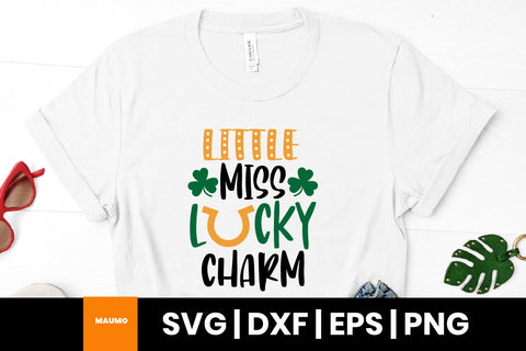 Little Miss lucky charm St Patrick’s day svg quote SVG Maumo Designs 