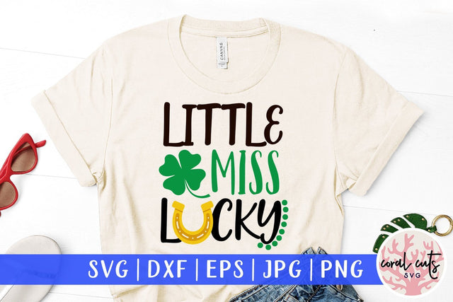 Little miss lucky - St Patricks Day SVG EPS DXF PNG SVG CoralCutsSVG 