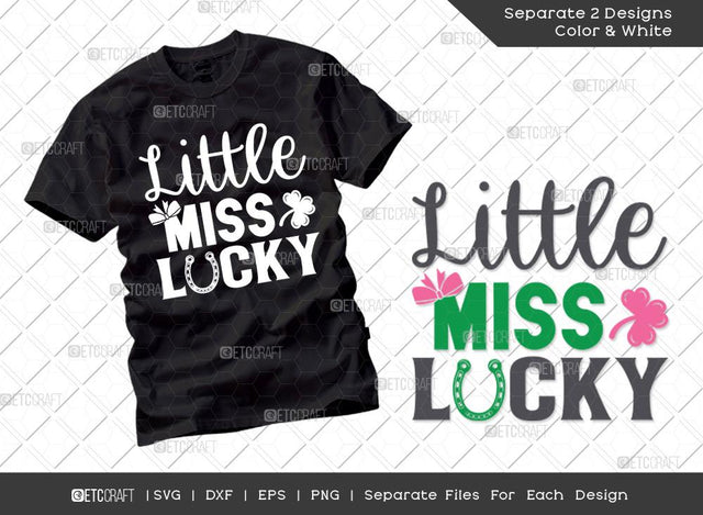 Little Miss Lucky SVG Cut File | Irish Shamrock Svg | Shamrock Svg | St Patricks Day Svg | T-shirt Design SVG ETC Craft 