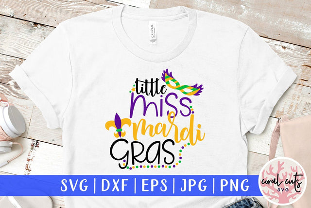 Little Miss Mardi Gras - Mardi Gras SVG EPS DXF PNG SVG CoralCutsSVG 