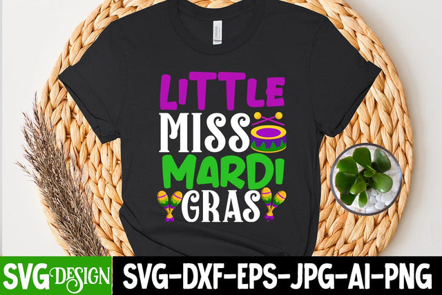 Little Miss Mardi Gras SVG Cut File, Little Miss Mardi Gras SVG Design SVG BlackCatsMedia 