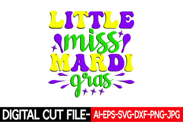 Little Miss Mardi Gras Svg Cut File SVG Blessedprint 