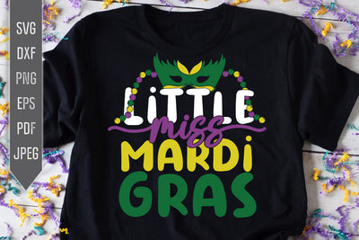 Little Miss Mardi Gras Svg. Kid Mardi Gras Svg. Baby Girl Mardi Shirt Svg. First Mardi Gras Svg. Iron On, Sublimation, dxf, eps, png, jpg SVG Mint And Beer Creations 