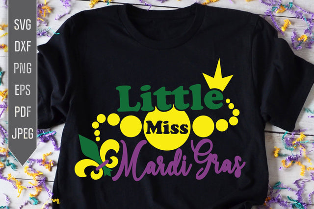 Little Miss Mardi Gras Svg. Mardi Gras Svg. Baby Girl Mardi Shirt Svg. First Mardi Gras Svg. Iron On, Sublimation, dxf, eps, png, jpg SVG Mint And Beer Creations 