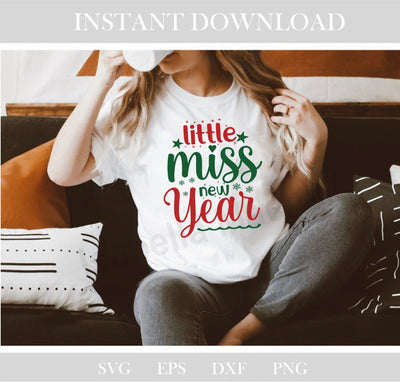 Little miss new year svg, Christmas new year svg, Happy new year svg, new year baby svg, Snow svg SVG Isabella Machell 