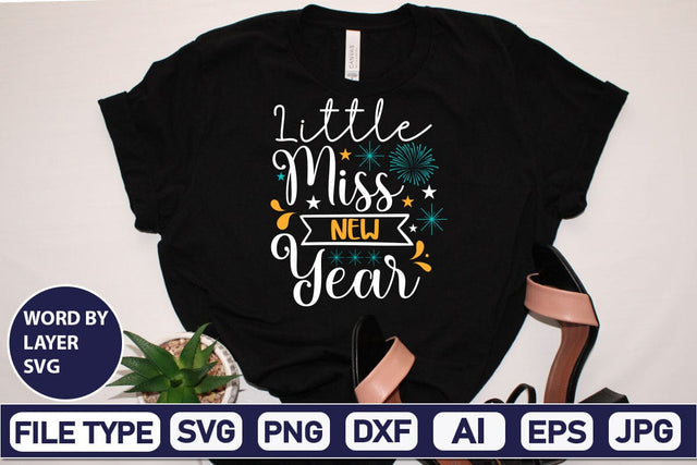 Little Miss New Year SVG Cut File SVG DesignPlante 503 