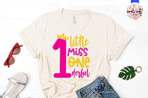 Little miss one derful - Birthday SVG EPS DXF PNG Cutting File SVG CoralCutsSVG 