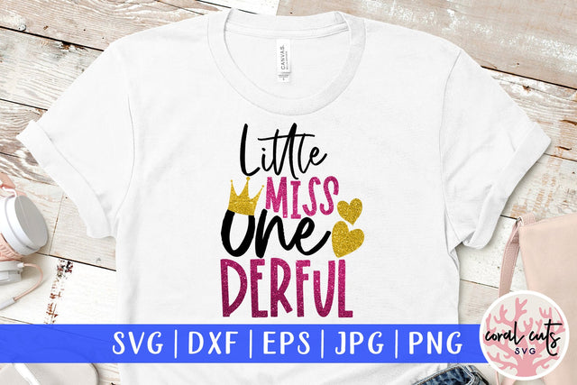 Little miss one derful - Birthday SVG EPS DXF PNG Cutting File SVG CoralCutsSVG 