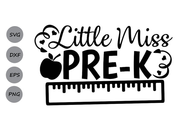Little Miss Pre-k| Back To School SVG Cutting Files. SVG CosmosFineArt 