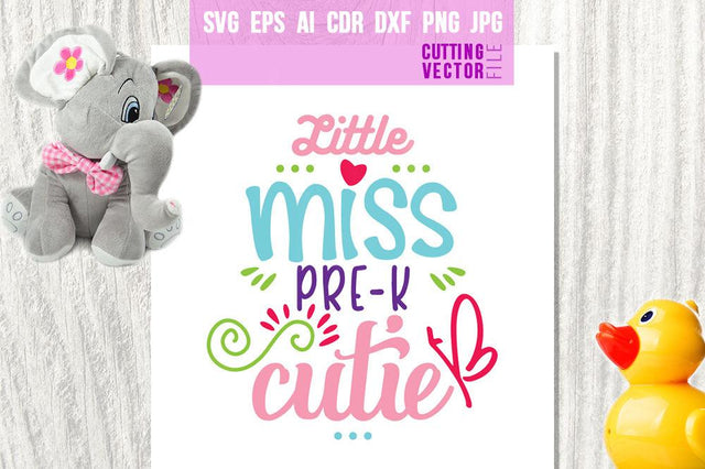 Little Miss Pre -K Cutie SVG SVG VectorSVGdesign 