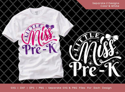 Little Miss Pre-k SVG Cut File | Back To School Svg | Girls Svg | 1st Day of School Svg | T-shirt Design SVG ETC Craft 