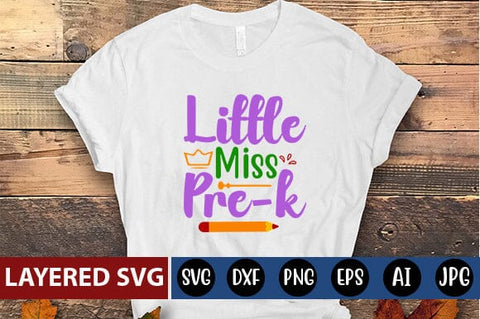 Little Miss Pre-k Svg Cut File SVG Blessedprint 